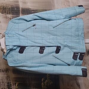 Burton Womens XS Dry Ride athletic Winter Sports Blue Plaid Snow Ski Jacket